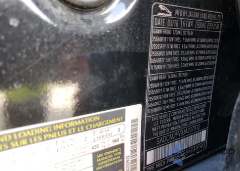 2018 Jaguar F-Pace S z USA, uszkodzony, nr VIN SADCM2FV9JA237912